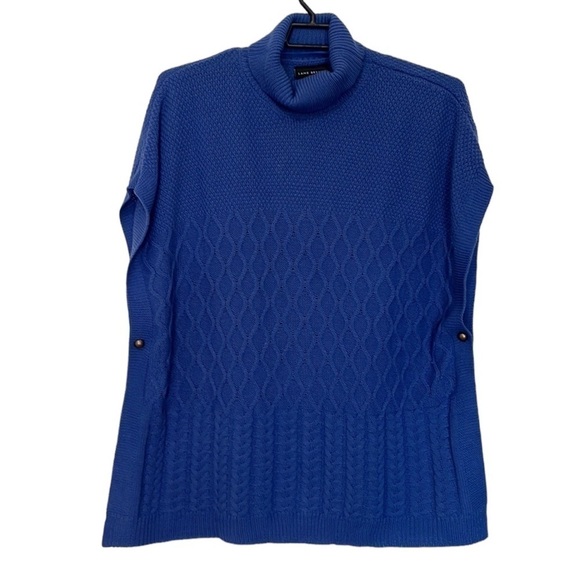 Lane Bryant Sweater Poncho Women's Plus 14/20 Blue Single Button Side Closure - Picture 1 of 11
